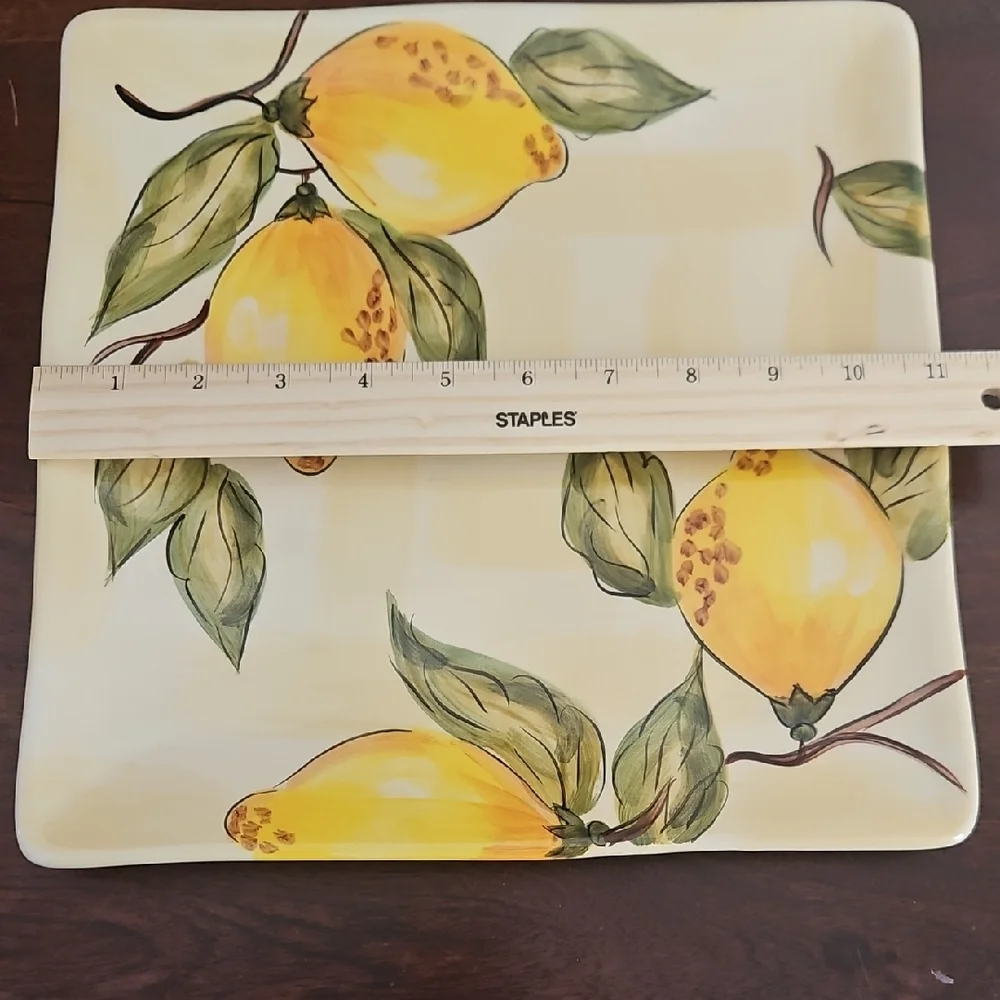 Pier 1 Lemon Orchard Design Square Plate/Platter